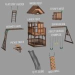 Backyard Discovery Skyfort II gray-slide playset exploded assembly view