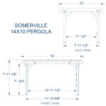 Backyard Discovery Somerville Barnwood 14 x 10 pergola dimensions diagram