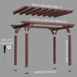Backyard Discovery Somerville Walnut 14 x 10 pergola exploded assembly view