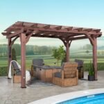 Backyard Discovery Somerville 14 x 10 cedar pergola in walnut stain