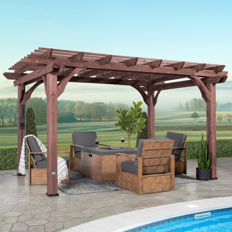 Backyard Discovery Somerville 14 x 10 cedar pergola in walnut stain