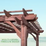 Backyard Discovery Somerville Walnut 14 x 10 pergola corner trellis detail