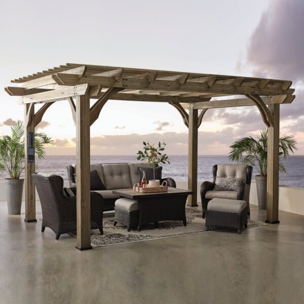 Backyard Discovery Somerville 14 x 10 cedar pergola in barnwood stain