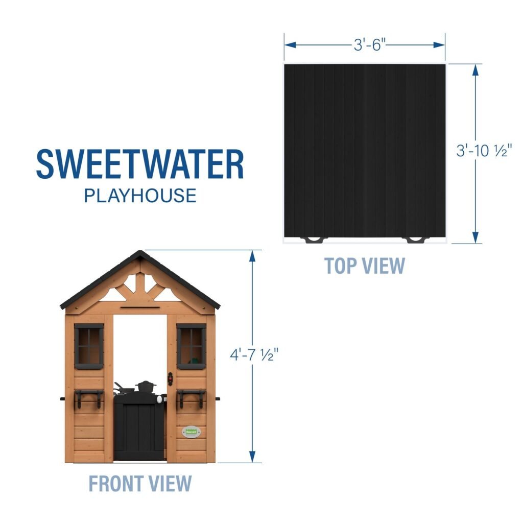 Backyard Discovery Sweetwater playhouse dimensions diagram
