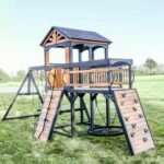 Backyard Discovery Timber Crossing wooden backyard playset alternate front view