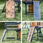 Timber Crossing Wooden Backyard Playset & Swing Set swing area detail