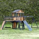 Backyard Discovery Timber Crossing wooden backyard playset without children