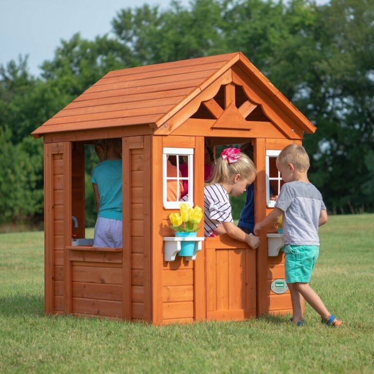 Backyard Discovery Timberlake wooden kids backyard playhouse