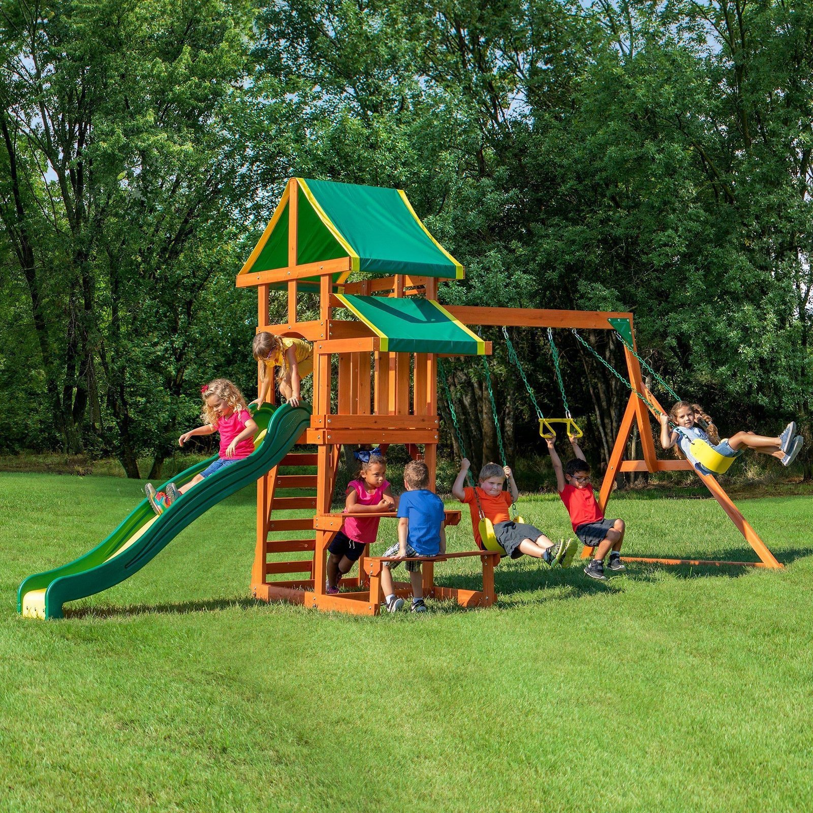 Tucson-Main.jpg Backyard Discovery Tucson wooden backyard playset and swing set