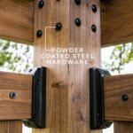 Backyard Discovery Verona corner pergola black powder-coated hardware detail