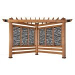 Backyard Discovery Verona bamboo-panel corner pergola close-up