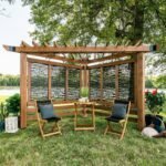 Backyard Discovery Verona bamboo-panel corner pergola