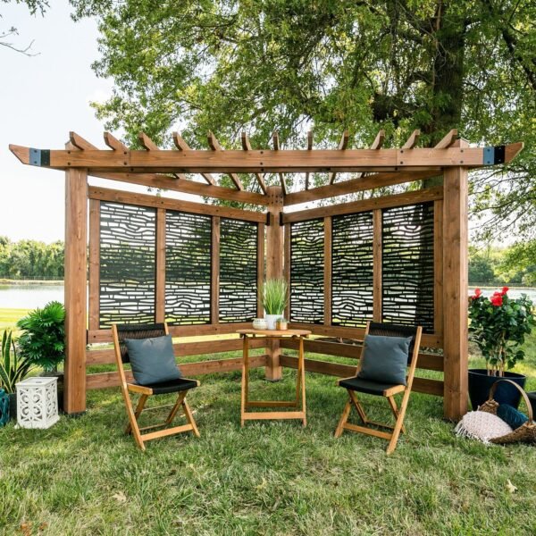 Backyard Discovery Verona bamboo-panel corner pergola