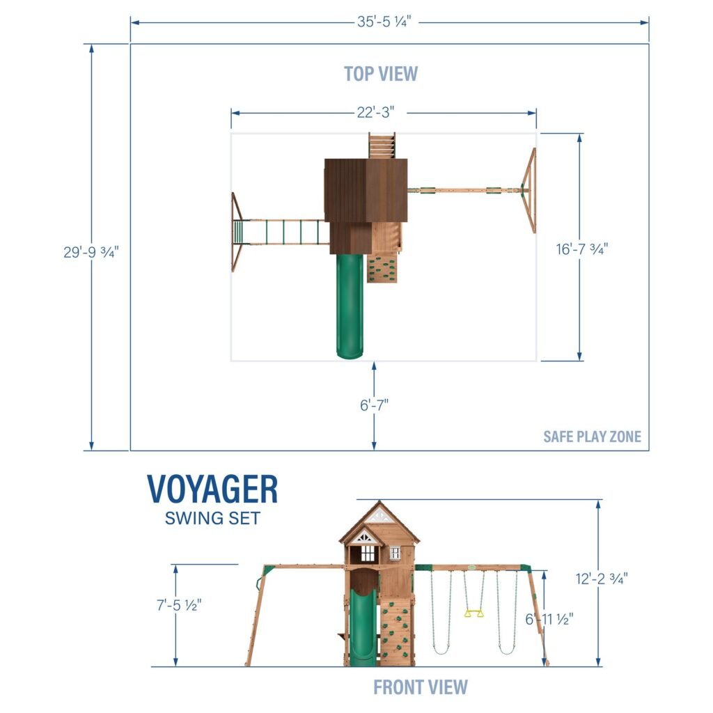 Backyard Discovery Voyager playset dimensions diagram