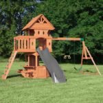 Backyard Discovery Woodland playset gray slide hero view