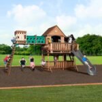 Backyard Discovery Woodridge Elite wooden backyard playset and swing set