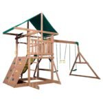 Mount McKinley Wooden Backyard Playset & Swing Set rear view