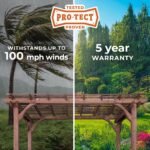 Backyard Discovery Somerville Walnut 14 x 10 pergola Pro-Tect wind resistance feature