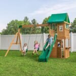 Backyard Discovery Fall River wooden backyard playset and swing set