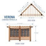 Backyard Discovery Verona corner pergola dimensions diagram