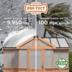 Savannah 14.5 ft. x 12 ft. Wood Backyard Greenhouse Kit product detail view 3